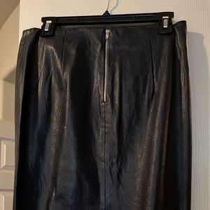 Zara navy faux leather skirt